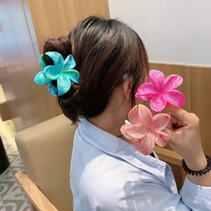 Jepit Rambut Bunga Plumeria Warna Marble Hairclip Jepitan Jedai Rambut Bunga Kamboja Bali