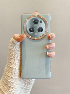 New Luxury Leather Metal Lens Ring No Frame Suitable for Huawei Honor Magic6 pro Phone Case Naked Machine Feel Business Style