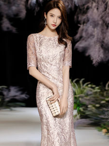 Elegant Fish Tail Evening Gown Womens Hostess Ball Dress New 2026 High End Slimming Korean Style Wedding Party Dress