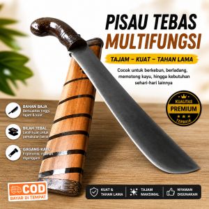 Gol0k Baja Tajam Super Full Tang – Alat Tebas Bambu Kayu Kerja Kebun Ladang Tani Kuat Awet SFN