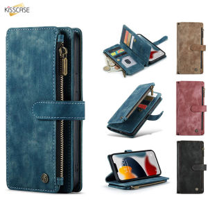 KISSCASE Luxury Vintage Leather Purse Cases Wallet Card Cover for IPhone 14 Pro Max 14 Plus 13 Pro/ IPhone 12 Pro Max/12 Pro IPhone 11 Pro XS Max X XR