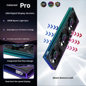 LOVINGCOOL Coherent Pro-360/240/120 ARGB digital display PC fan computer case Siamese Building block fan Integration