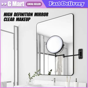 8 Inch Black Wall Mounted Bathroom Mirror 10x Magnifying Makeup Mirror Adjustable Dimming Vanity Cosmetic Mirrors with Light