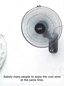 16 Inch Electric Wall Fan with Remote Button Control 3-Speed Adjustment Strong Wind Wall Mounted Home Restaurant