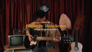 Gitar Akustik Elektrik De Ticco Series Mandalika DTS-01TY-BK Fullset Include Softcase