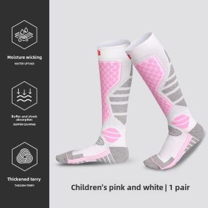 Thickened Warm Moisture-wicking Long Tube Ski Socks for Children Snow-resistant High-calf Socks Boys Girls New Model