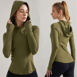 Baju Atasan Wanita Olahraga Hoodie Jaket Sport Hitam Lengan Panjang Jumbo Ukuran Import