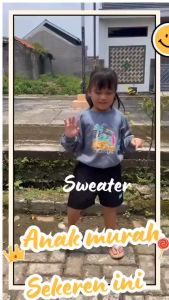 EVERKIDS Sweater Anak: Model Raglan & Oversize Crewneck Korea Usia 1-6 Tahun