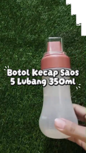 Botol Saus Tempat Penyimpanan Serbaguna Minyak Kecap Mayonaise Saos Anti Tumpah 5 Lubang