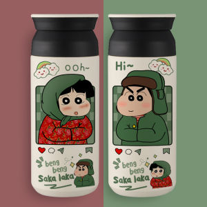 Fresh Minimalist Couples Thermal Cup Lightweight Compact Student Coffee Cartoon Cute Water Cup Stainless Steel 401mL-500mL