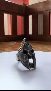 Pewterland Ringskull Stratevs Cincin Tengkorak 3D Bahan Logam Timah Pria dan Wanita