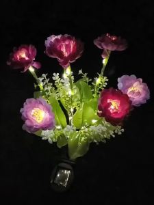 Christmas Wedding Holiday Yard Simulation Flower Lamp LED Lawn Lamp Outdoor Solar Powered Snow Lotus Flower Summer Garden Lights