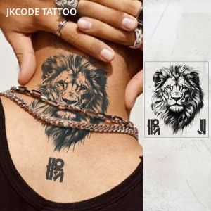 รอยสักกันน้ำแบบกึ่งถาวร ลายสก็อตช์ลายสิงโต - รอยสักชั่วคราวสำหรับผู้ชาย ใช้ได้ทั้งคอ มือ และนิ้ว ติดทนนาน 15 วัน