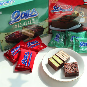 Snacks Sea Tai Happy Nut Chocolate Coated Cake Pie Satiety Afternoon Tea Western Style Pastry Boxed Korean Origin