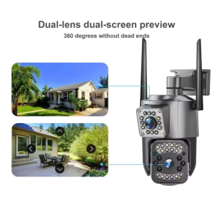 CCTV Security Protection 4K 8MP Dual Lens WiFi IP Camera Night Vision Ai Human Detect PTZ Outdoor Video Wireless Camara