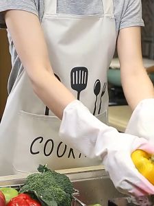 ผ้ากันเปื้อนทำอาหารpvc กันน้ํา กันน้ำมัน สำหรับร้านอาหรา ร้านกาแฟ สไตส์เกาหลี สามสี