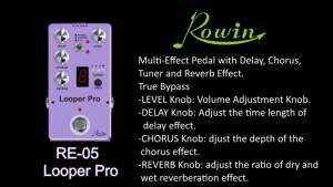 IRIN | ROWIN RE-05 Guitar Looper Pro Multi-effects Pedal Looper Delay Chorus Tuner Reverb Effect Combined Together True Bypass Pedal