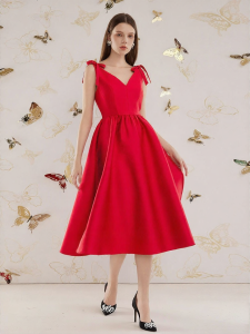 COVEN GARDEN | Fall New Style Taffeta Fabric Red Mini Dress