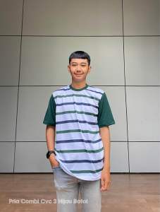 Aldira Kaos Oversize Couple Striped Combi Polos Terbaru2024 / Baju Couple