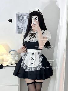 Original Design Muse Sister Japanese Style Lace Butterfly Knot Maid Uniform Lolita Halloween Cosplay Dress Women's Costume