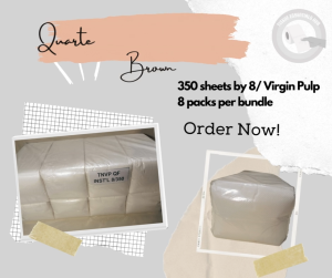 Quarterfold Table Napkin Brown [8 Packs of 350 Sheets per Bundle]