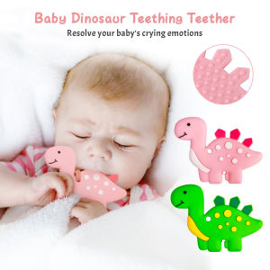 Newborn Dinosaur Teether Baby Food Grade Silicone Safe Chewing Teething Toys for Teething Biting and Chewing Needs