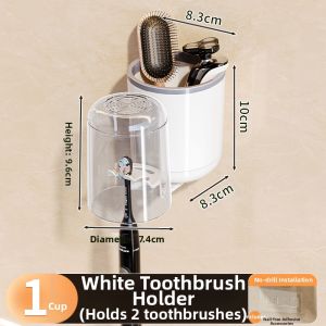 MEIZHUFU | Wall-mounted No-drilling Toothbrush Holder