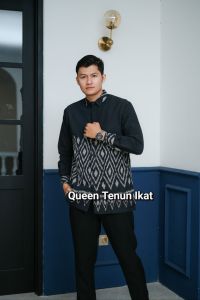 Couple Gamis Rayya Hitam Gamis tenun Baju couple dan family kemeja couple dan family