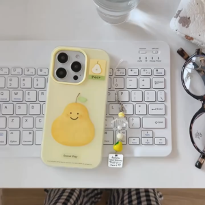 Cartoon snow pear two in one jelly case for iPhone 11 12 13 14 15 16 17 Pro Max Plus casing Anti fingerprint frosted hard cover for iPhone13 case