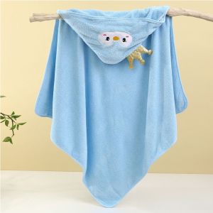 Soft Absorbent Baby Bath Towel with Hat Blanket Wrap Cartoon Cute Windbreaker Cover Soft Fabric Newborn Infant Bath Wrap