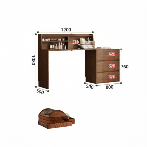 Extendable Storage Vanity Desk