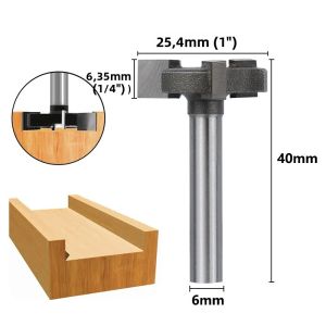 XCAN 3 Răng T-Khe Cắm Router Bit 6 Mm Vỏ Carbide Cấp Cối Xay Cho Gỗ Dao Phay 1 Tấm Lát Flattening Router Bit Kéo Làm Khe