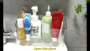 ตะกร้าเก็บถ้วยดูด 9.75*11.2*18.97 ซม. ชุดแต่งหน้าอุปกรณ์ห้องน้ำชั้นเก็บเครื่องสำอางชั้นวางของในห้องน้ำชั้นเก็บของ