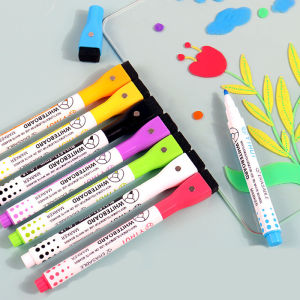 【Free Shipping】Whiteboard Fountain Pens Erasable Magnetic Pen with Brush Thin Head Childrens Color Painting Pen
