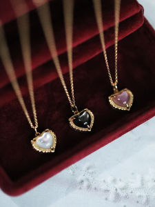 Velvet Rose. Non-Diamond Type Pendant Retro Exquisite Girlish Style Natural Shell Love S925 Silver Plated