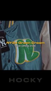 HOCKY Jaket Varsity Baseball Pria & Wanita N24 Green Cream Series Premium Terbaru
