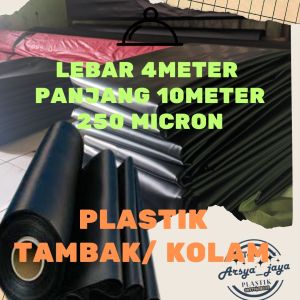 plastik tambak kolam lebar 4meter panjang 10meter tebal 250micron plastik HDPE geomembran bisa request panjangnya bisa bayar ditempat/ COD tolong wajib baca diskripsi
