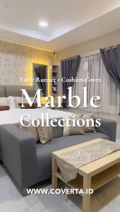 Table Runner / Taplak Meja Tamu / Taplak Meja Makan Motif Marmer Marble