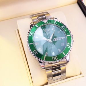 OPK resmi autentik jam tangan pria dewasa terbaru 2025 otomatis anti air bercahaya kalender berlian dial stainless steel jam tangan mewah