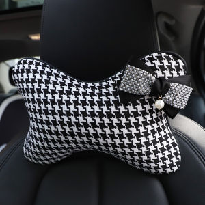 Cute Butterfly Knot Neck Support Car Seat Cushion Queen Tribe Original Style Polyester Fiber Four Seasons Universal Automobile Comfort Accessory
