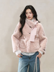 YIKEXIAOYEMEI | Áo Khoác Ngắn Thời Trang Màu Hồng Glamorous