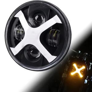 Đèn Pha Xe Máy 7 Inch Kết Hợp Đèn Báo Rẽ Hi/Lo Beam Head Light Cho Harley Softail Road King Glide Honda Yamaha