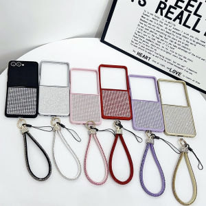 เคส Bling Bling Z Flip 7 ฝาหลังเพชรสุดหรูพร้อมเพชรเทียมแวววาว เคส Samsung Galaxy Z Flip7 ขอบนุ่ม ป้องกันการตก ทนทานด้วย PC และ TPU เคสโทรศัพท์พร้อมสายคล้องมือ