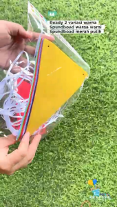 ( isi 12 ) bendera kain warna warni spunbond / bendera umbul umbul karnaval / flag segitiga kain warna/ bendera kain