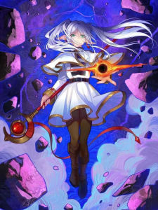 Bandai | DIY Frieren Beyond Journey Diamond Painting Silver‑haired Elf Mage With Magical Fantasy Background for Living Room Decor & Gift