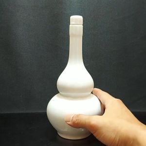 Nậm Rượu Đẹp 500ML gốm men sứ Bát Tràng mẫu hồ lô cao màu trắng - Nậm Rượu Bát Tràng cho giới sành tửu – Nậm Đựng Rượu - Bình Đựng Rượu (L1A)