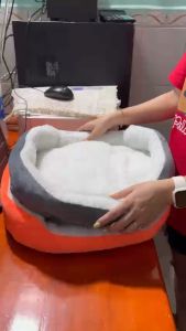 Nệm nằm cho Chó Mèo thêu hình dấu chân (mẫu mới) - Hara Pet  Store