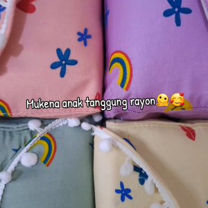 Mukena anak tanggung SUNNYDAY rayon bali kombinasi renda tas sleting