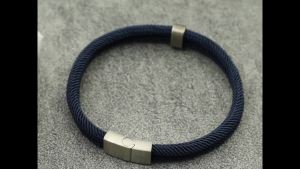 Vòng Đeo Tay Nam Bằng Thép Không Gỉ Khóa Từ Tính Kiểu Dây Thừng Hàng Hải Charm Theo Chủ Đề Biển Phong Cách Thường ngày/Hip Hop/Rock