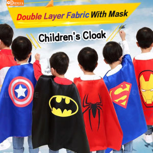 Superhero Kids Children 70cm Capes Shawl Cloak Costume Set Cosplay Felt Mask Wrist Band Belt Party Gifts Halloween Cospl